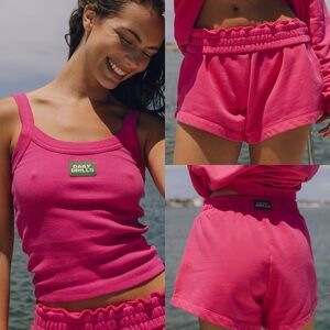 DAILY DRILLS Hot Shot Set XS/S Everyday Logo Tank & Super Shorts NWT